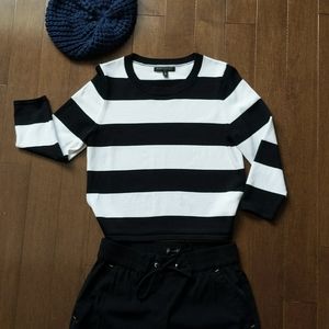 Banana Republic Black and White Striped Sweater